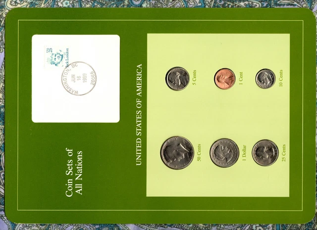 Coin Sets of All Nations United States 1979-1988 25 Cent 88 UNC 50 cents 1986