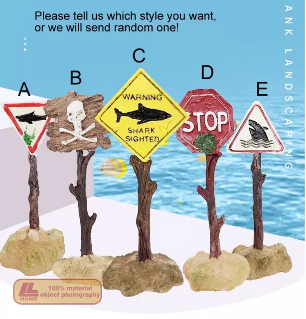 Warning Road signs model aquarium Fish Tank Accessories landscape Decoration