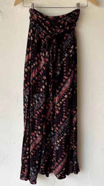 Free People Remember Me Wrap 2 Panel Double Slit Maxi Skirt Boho Gypsy Festival