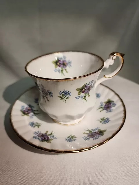 Vintage Queen's Rosina Fine Bone China England Floral Gold Trim Cup & Saucer Set