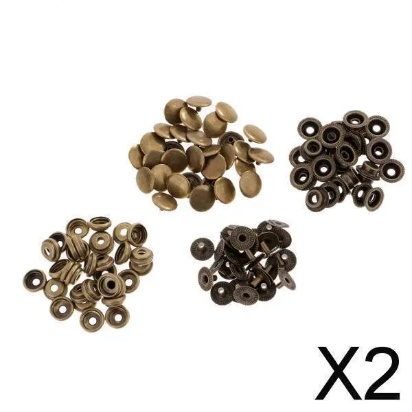 2X 30 Sets Metal Snap Buttons Press Stud Popper Fasteners 12.5mm Bronze