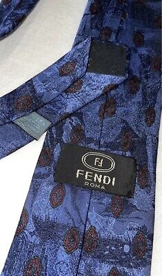 Fendi Cravatta Vintage Fendi 100% Seta Soie Krawatte Cravate 