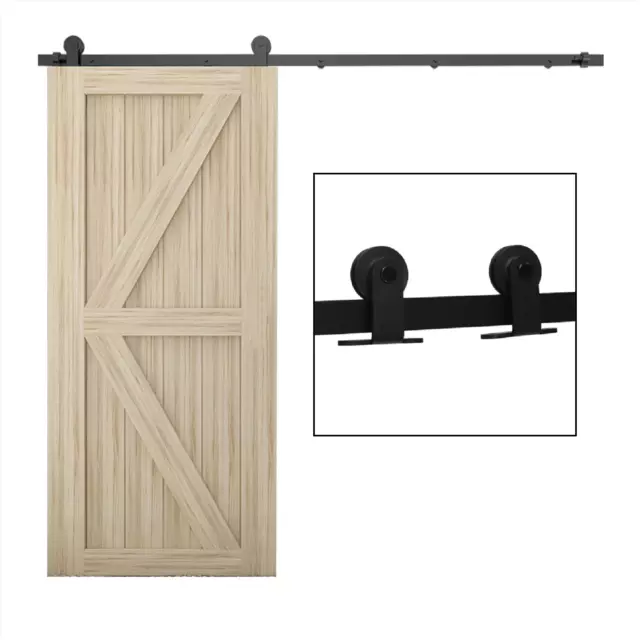 Top Mount Sliding Barn Door Hardware Track Kit for Wooden Door 1.8M/2M/2.4M/3M