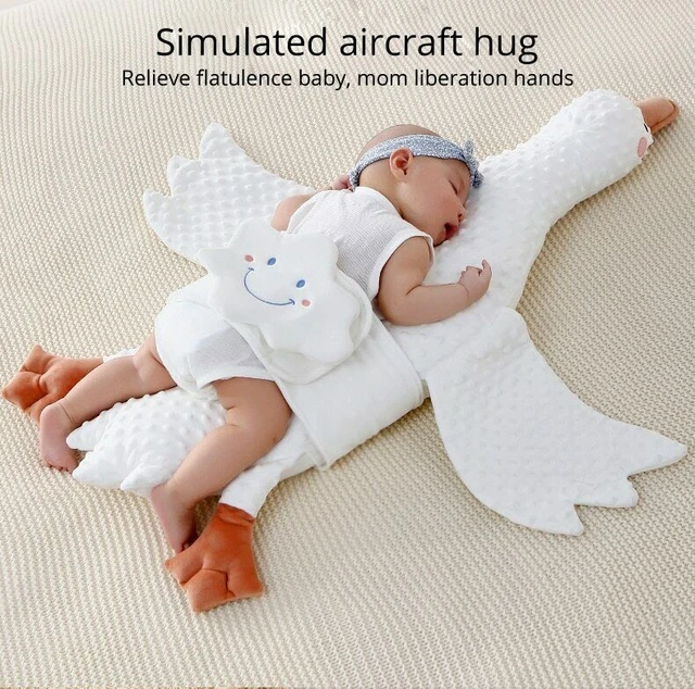 Almohada de escape de ganso blanco reconfortante para bebé recién nacido bebé dormido