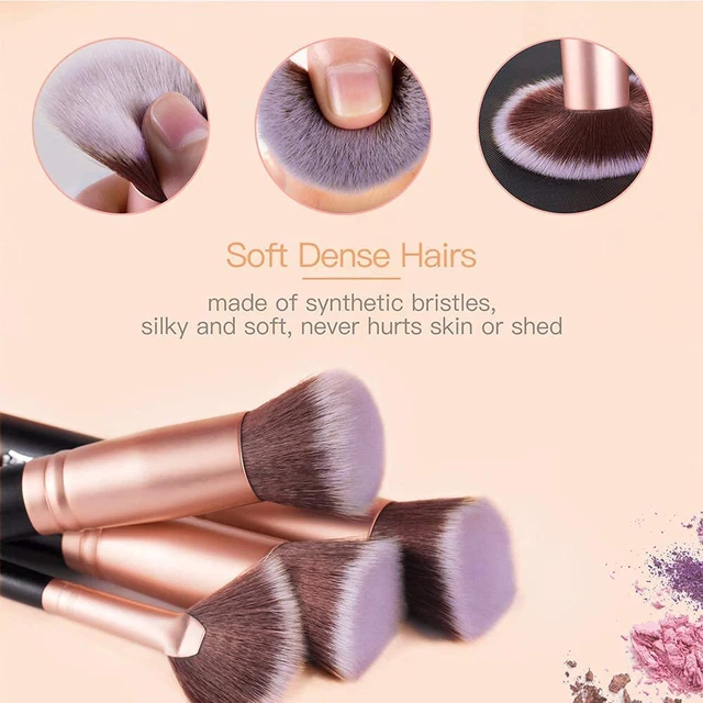 Pennelli Trucco Oro Rosa 18 Pezzi Pennelli Trucco Premium Set Viso E Occhi, Penn 2