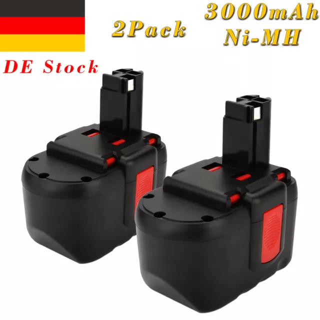 2x 3000mAh 24V Ni-MH batteria per Bosch BAT031 BAT240 GBH 24 VF PSB 24VE-2 GST 24 V