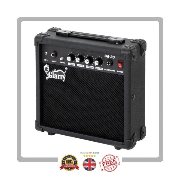 Glarry 20W hochwertiger Sound E-Bass-Gitarre Amp Combo Verstärker Lautsprecher