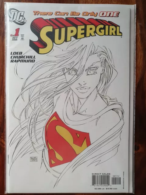 Supergirl #1   (BLACK & WHITE SKETCH) Cover Michael Turner Variant, VGC Comic DC