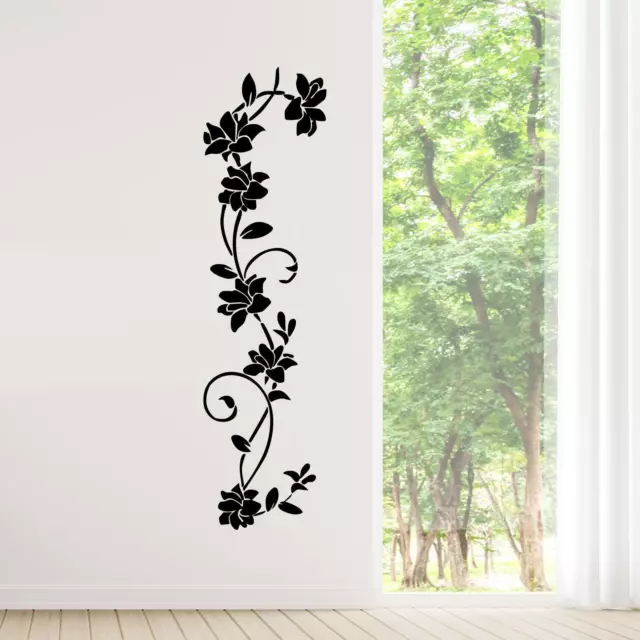Adesivi Murali Flower Vine Soggiorno Decorazioni Murali Nero