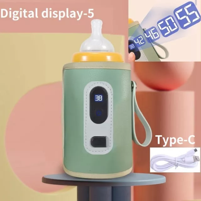 USB Milk Water Warmer Baby Nursing Bottle Heater for Outdoor Winter -Green L1J9