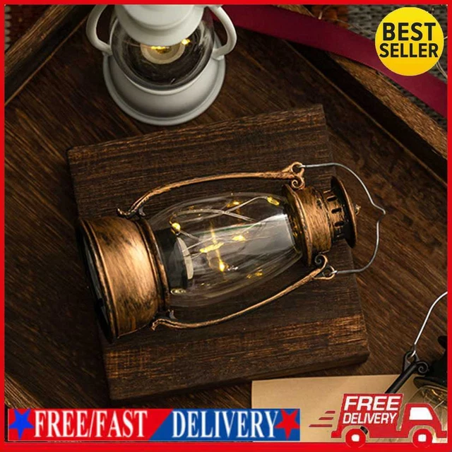 Lámpara de Atmósfera LED Adorno Vintage Luz de Vela Decoración de Halloween (Bronceado)