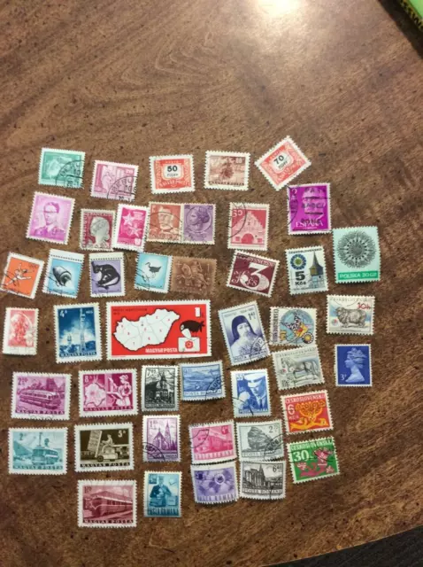 Lot of 40+ European postage stamps  Hungary, Romania etc