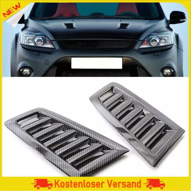 Universal ABS Plastic Bonnet Vents for Ford Focus RS MK2 Style Carbon Fiber Look