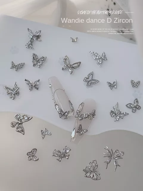 Butterfly Zircon Light Luxury Diamond Set Stereoscopic Nail Decoration Diamond