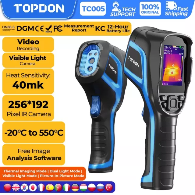 TOPDON TC005 Handheld IR Infrared Thermal Camera Video Recording -20℃ to 550℃ UK