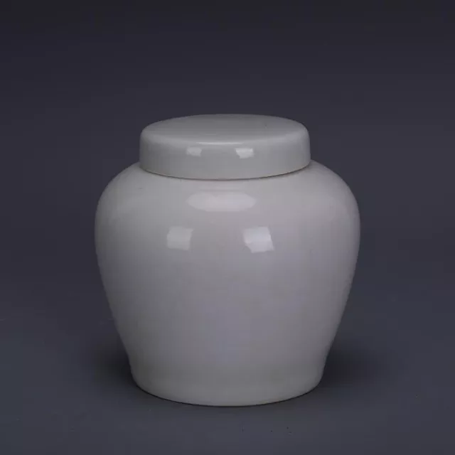 4.33” Porcelain Ming Chenghua Sweet White Porcelain Dragon Phoenix Tea Caddies 3