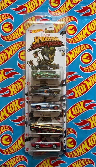 Hot Wheels Marvel Spider-Man Toy Cars 5-Pack In 1:64 Scale, Set Of 5: Spider-Man, Proto-Suit Spider-Man, Miles Morales, Spider-Gwen & Venom - Foto 10