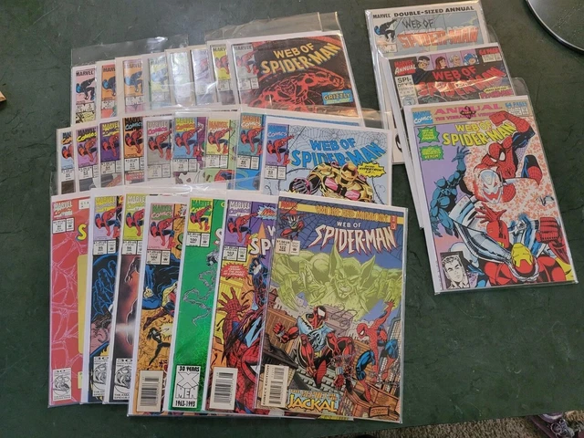 WEB OF SPIDER-MAN Lot of 27 Marvel Comic Books #3-122 #100 #90 Venom
