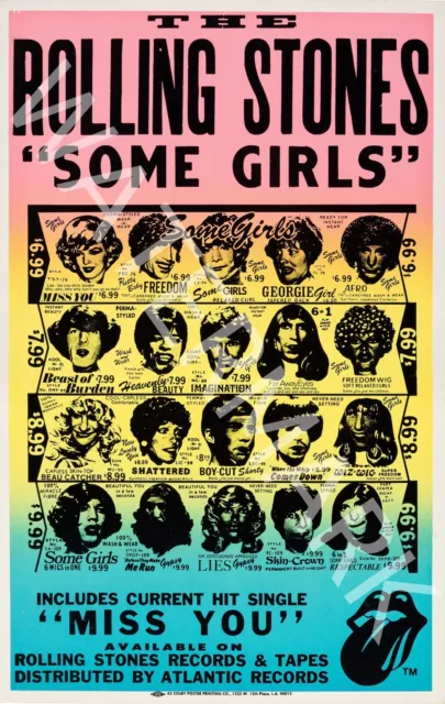 The Rolling Stones - Some Girls Promo Poster  Vintage Music Poster