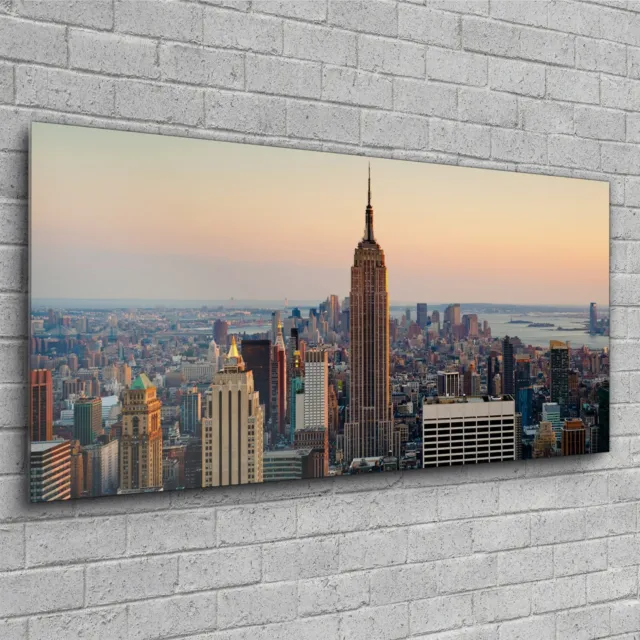 Image Picture on Print on Glass Art Bedroom Photo 120x60 Sunset in New York City