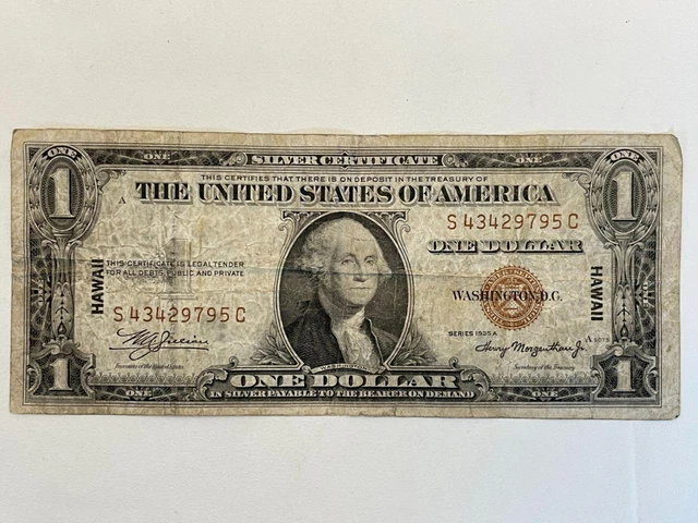 *1935 Series Hawaii Circulated Washington D.c. $1 Silver Certificate   #T171