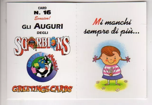 figurina  CARD GLI AUGURI DEGLI SGORBIONS NUMERO 16