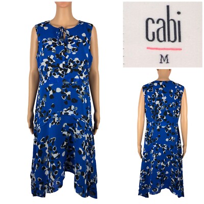 Cabi Womens Size Medium Untamed Dress 5576 Blue Black White 2019 NWT $129