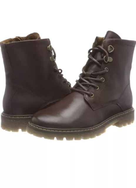 Bisgaard Unisex Kid's Combat Boot Brown Leather UK 2 EU 34 Durable RRP £72