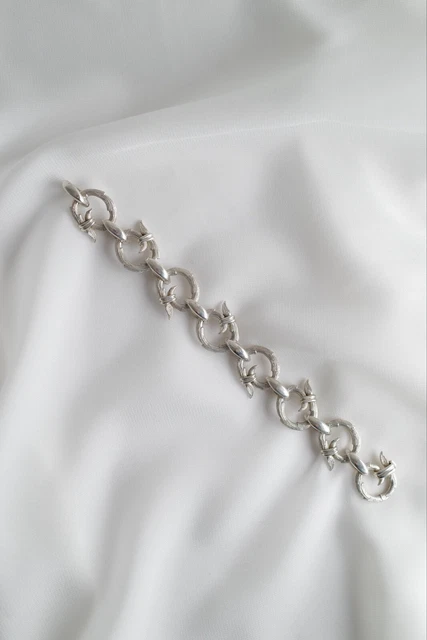 Bracelet gourmette en argent, Longueur 18 à 21 cm- Manillon