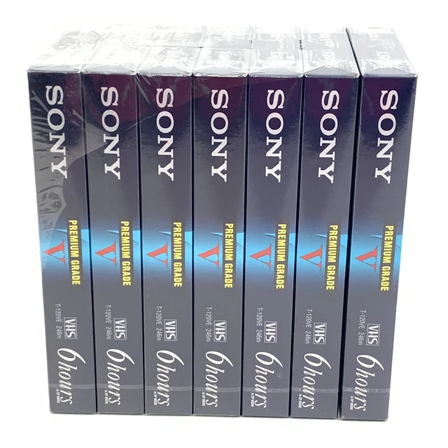 Sony T-120 6 Hour Premium Blank VHS Video Cassette Tapes Lot Of 6 Sealed #6995