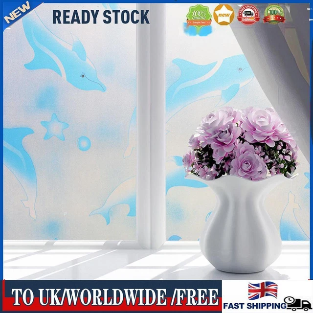 45x100cm Dolphin Fish PVC Glass Window Film Stickers Shading Home Decor