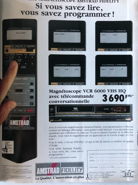 PUBLICITE ADVERTISING 054 1982 VHS magnétoscope OCEANIC VIDEO