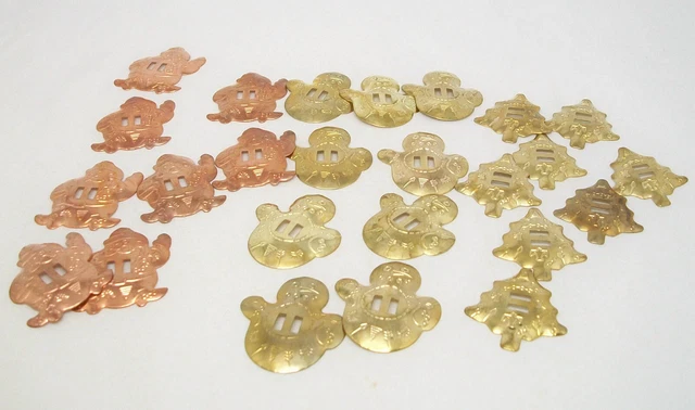 Lote de 25 conchos ranurados de Navidad con temática suroeste - Nuevo de lote antiguo