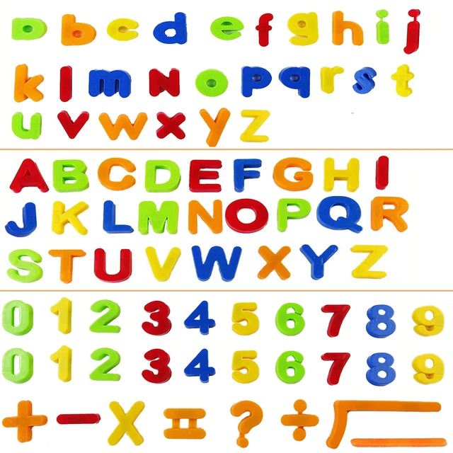 PRE-SCHOOL KIDS LEARNING Magnetic Alphabets, Numbers, Symbols Fridge ...