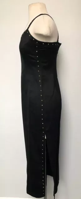 Vtg MALISY Italy Black Star Studded Long Tank Dress US 6/Italy 40 Small 3