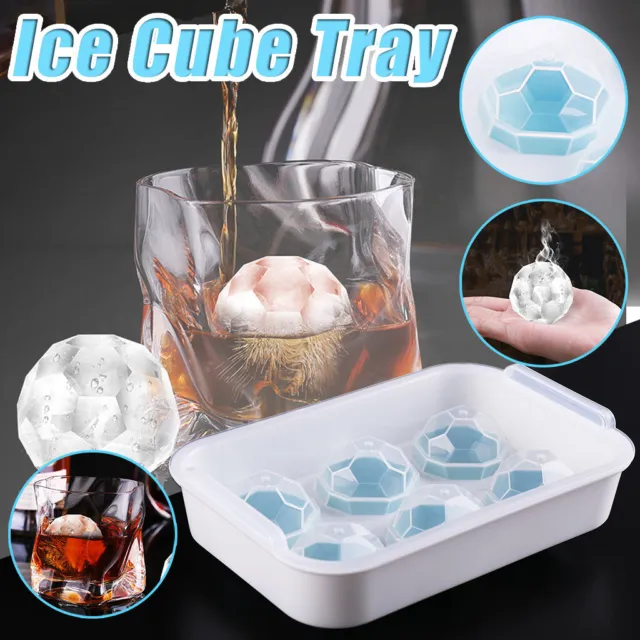 Ice Cube Tray Whiskey Ice Ball Mould Ice Tray Silicone Spherical Ice With  Lid, Rose Diamond Ice Lattice Silica Gel Mould, 12-lattice Ice Box Silica  Ge