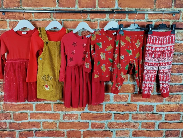 PACCHETTO BAMBINA ETÀ 18-24 MESI BLUEZOO M&S ecc ABITO NATALIZIO TOP PIJ'S 92CM