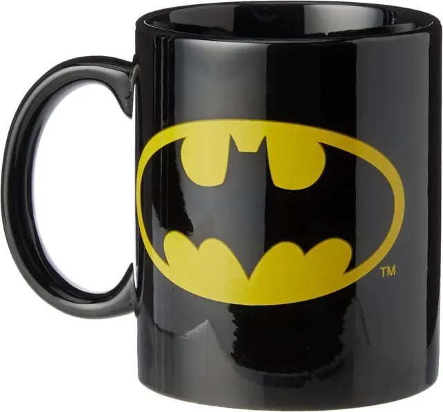 Batman Logo Mug Ceramic Cup DC Comics Gift Box Official Merchandise Black 11oz