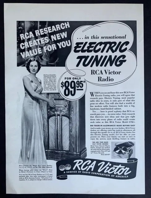 Vintage 1937 RCA Victor Radio Print Ad