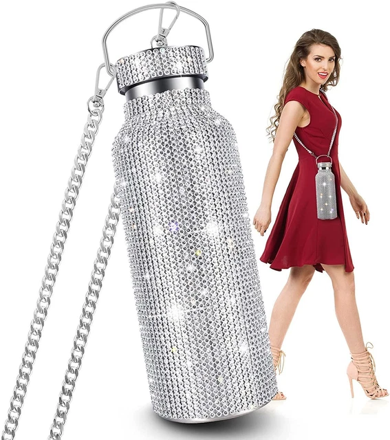 Catena Bling Bottiglia Acqua Strass Diamante Bottiglia Acqua Termica Glitter