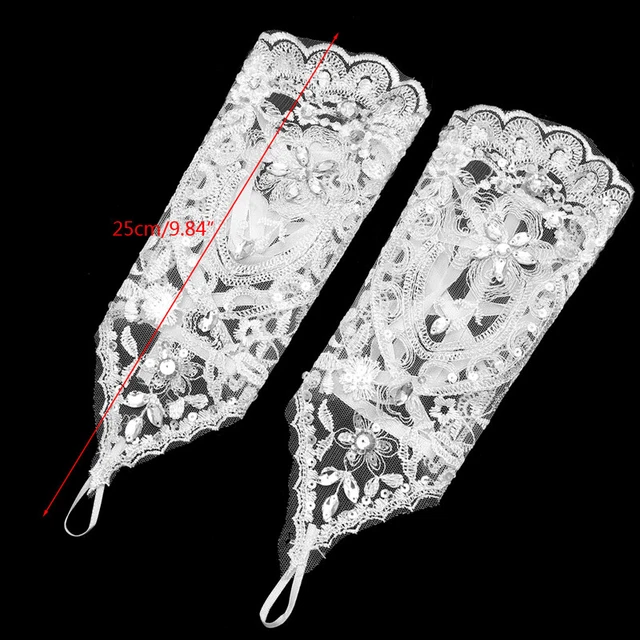 Lace Wedding Gloves,Fingerless for Bridal Gloves for Prom Evening Par