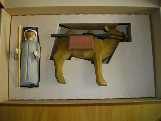 Krippenfiguren Holz Kameltreiber Kamel 2-teilig 13 cm gebeizt ULMIK Erzgebirge 3