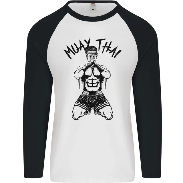 Maglietta da baseball Muay Thai Fighter arti marziali miste MMA da uomo L/S