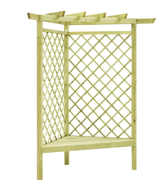 WOODEN PERGOLA KIT Garden Structure Seat Corner Trellis Bench Patio