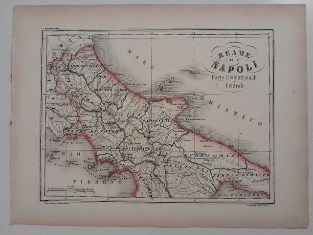 Reame di Napoli (Parte Settentrionale e Centrale)_Originale carta del Marmocchi