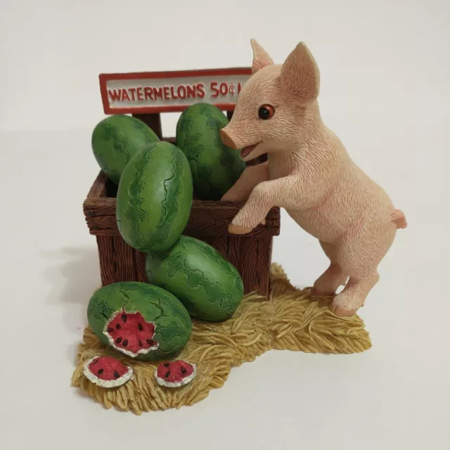 Hamilton Pig Market Mischief Collection A MESS-A-MELON Farm Figurine Watermelon