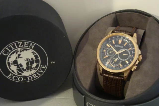 CITIZEN ECO DRIVE WORLD Time 8729 R005995. Rose gold. Gents watch. Triple Date 99.00 PicClick UK