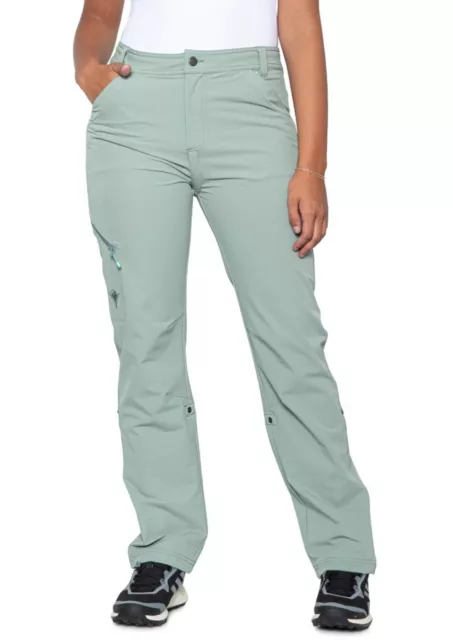 SHEFLY Go There Womens Multi-Fly Hiking Pants Rock Climbing Color Jade Size 8