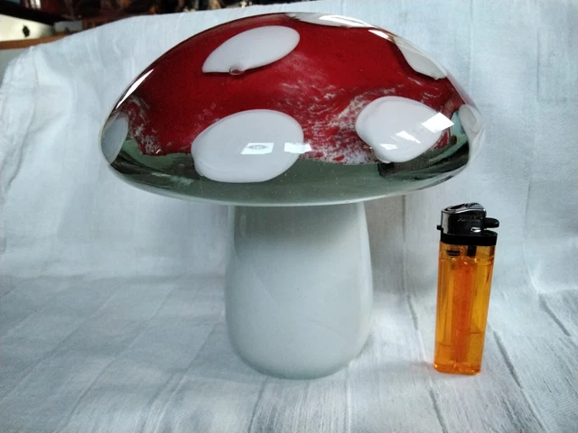 Antik Großer Paperweight Briefbeschwerer Glaspilz Muranoglas Beschwerer Kristall