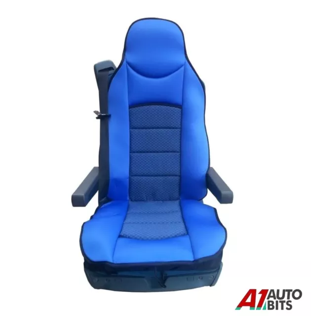 Blue Premium Comfort Padded Seat Cover For Mercedes New Actros Truck 2015+